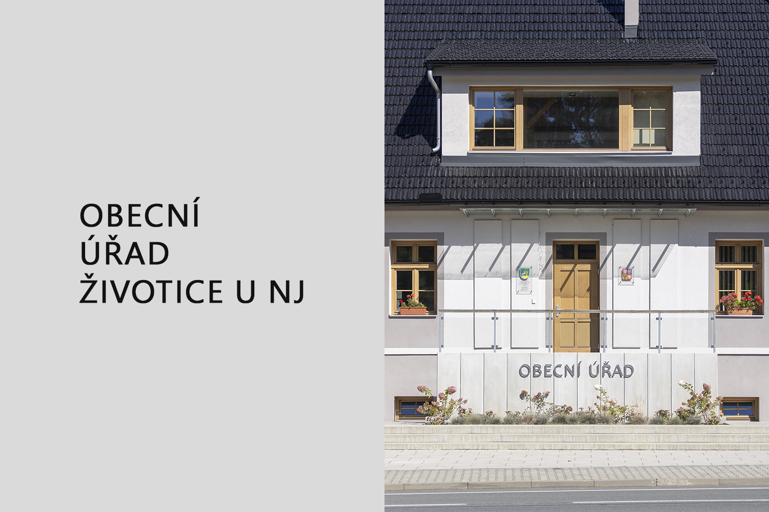 Obecní úřad Životice u Nového Jičína - rekonstrukce historického objektu, spojení genia loci původní stavby s moderní architekturou - Ing. Arch. Tomáš Kudělka